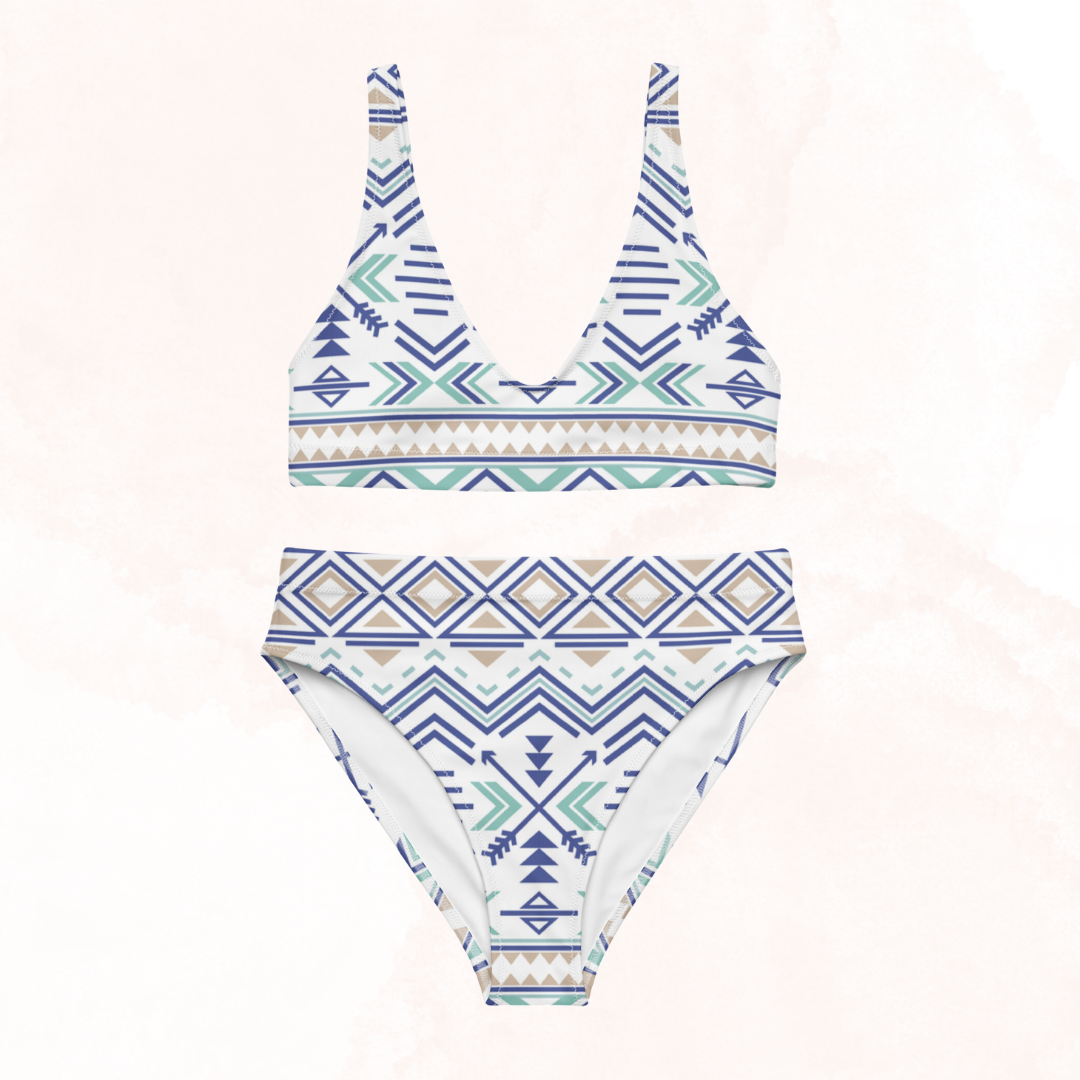 Pattern Aztec Recycled High-Waist Bikini