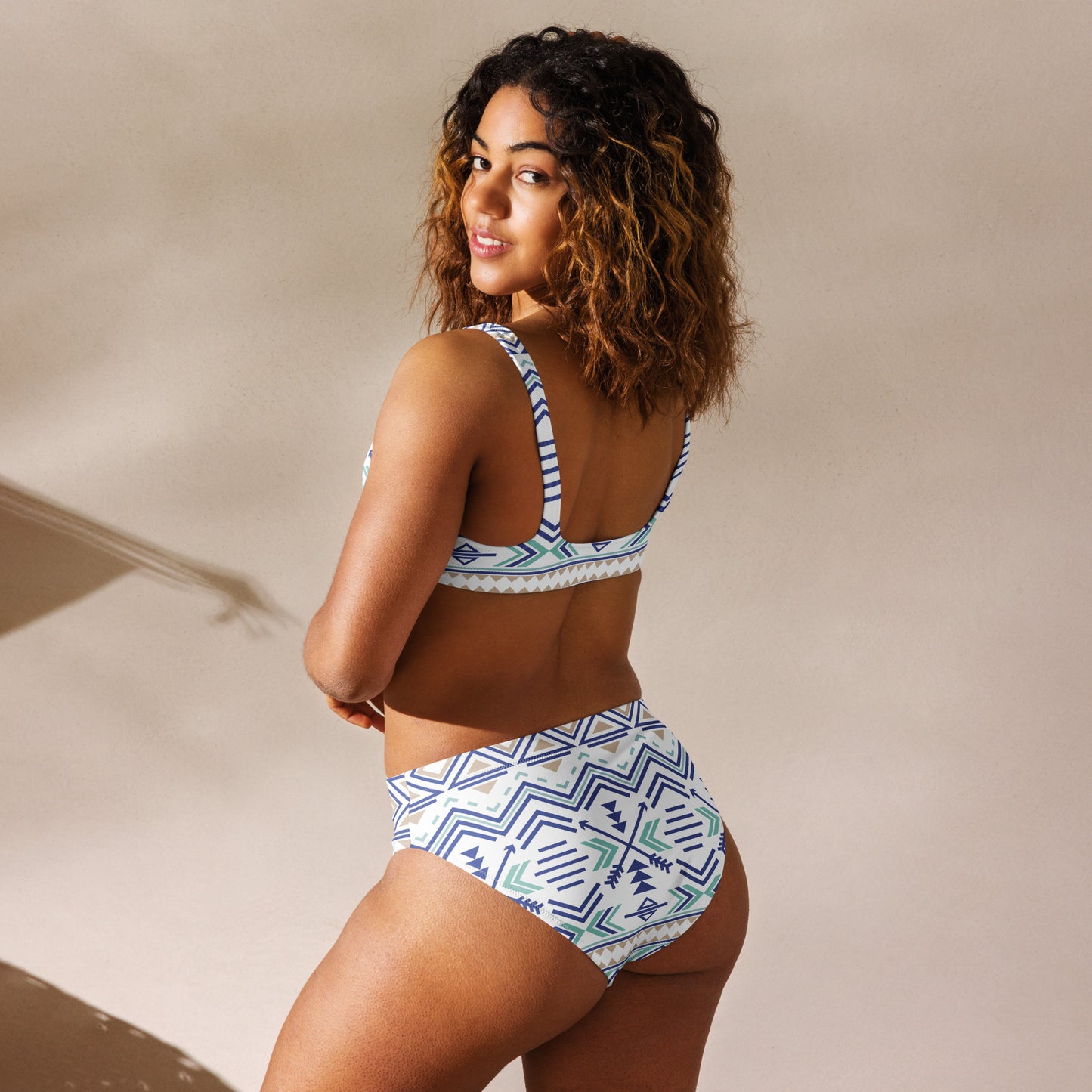 Pattern Aztec Recycled High-Waist Bikini