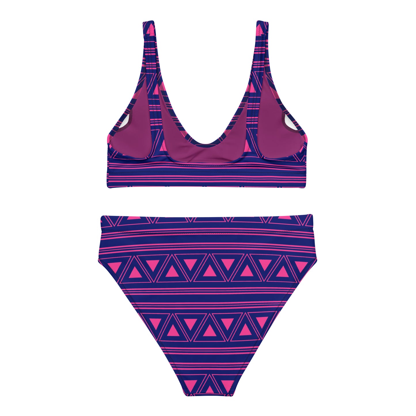 Purple Ethnic Tribal Recycled High Waisted Bikini for Women
