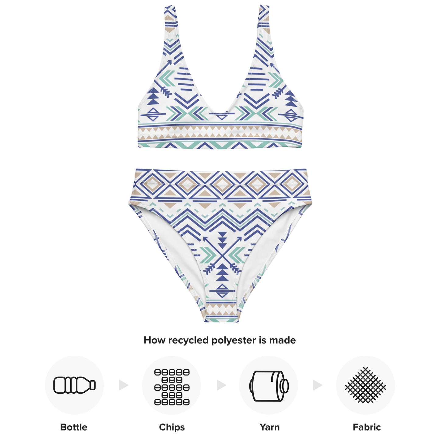 Pattern Aztec Recycled High-Waist Bikini