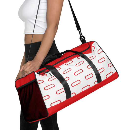 Red and White Duffle bag