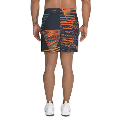Orange and Indigo Men's  Shorts