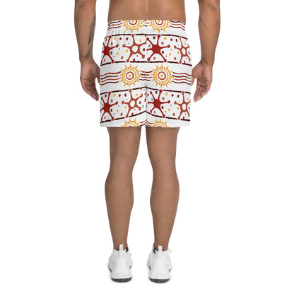 Brown Yellow  Men's Athletic Shorts