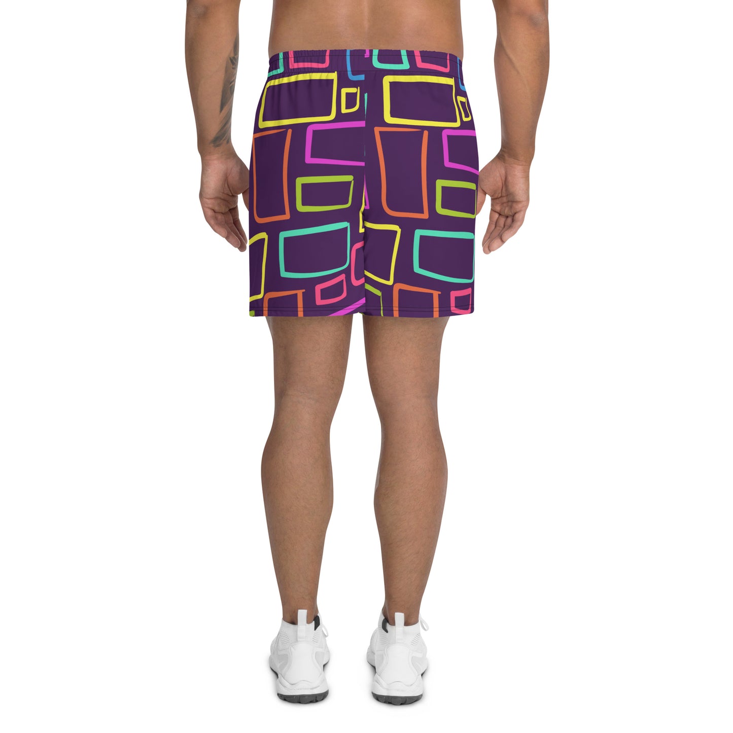 Multicoloured Box Print  Men's Athletic Shorts