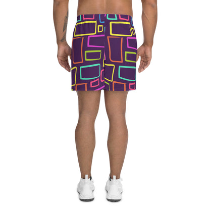 Multicoloured Box Print  Men's Athletic Shorts