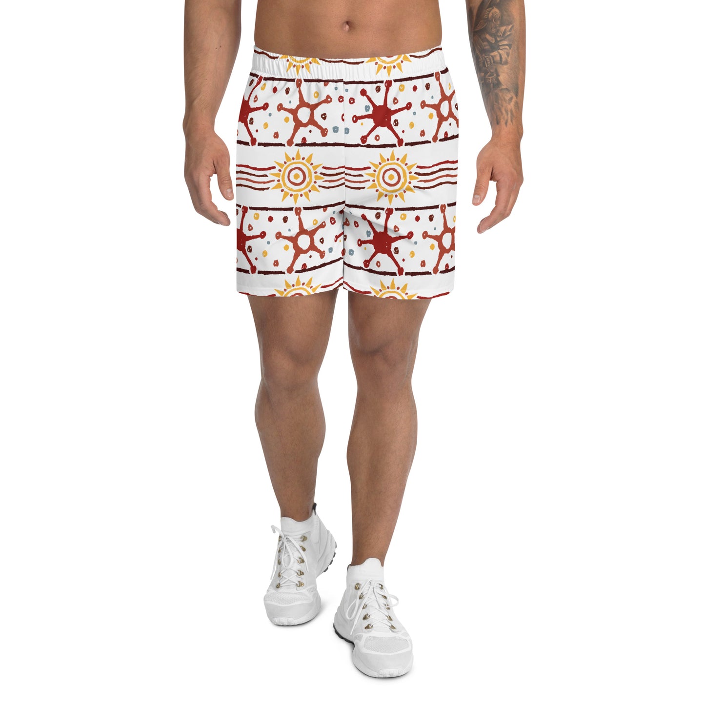 Brown Yellow  Men's Athletic Shorts