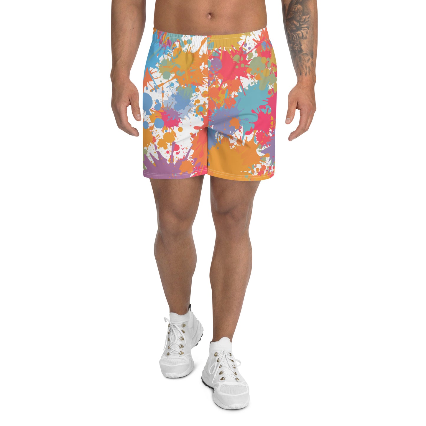 Splattered Colour Men's  Athletic Shorts