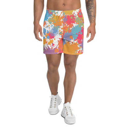 Splattered Colour Men's  Athletic Shorts