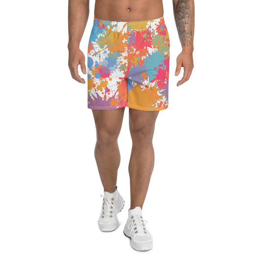 Splattered Colour Men's  Athletic Shorts