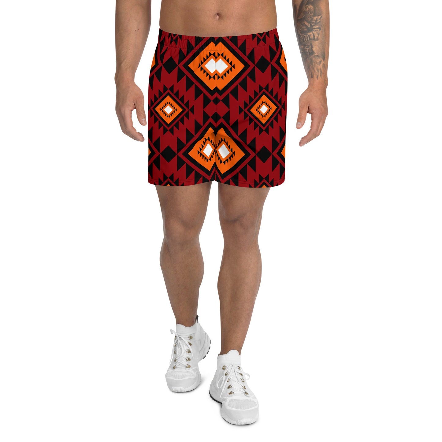 Braune Herrenshorts mit afrikanischem Druck