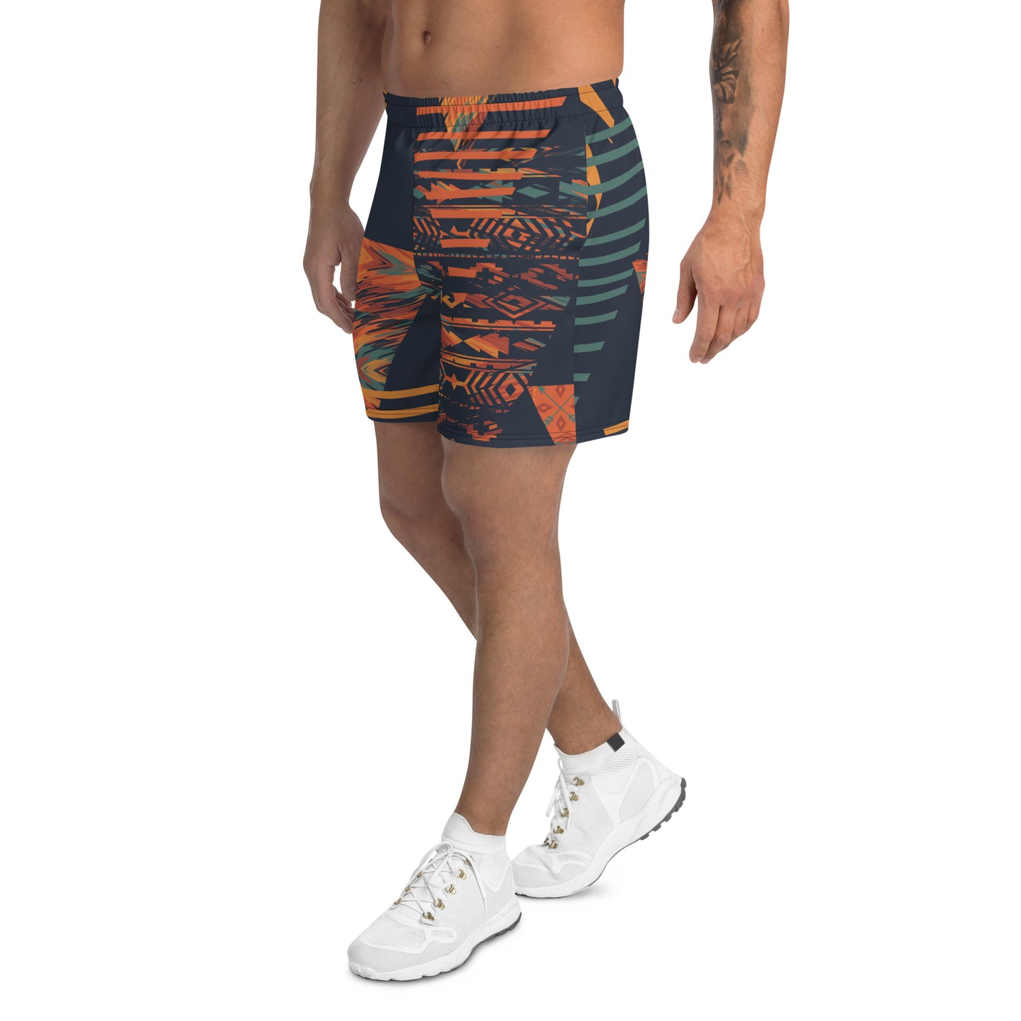 Orange and Indigo Men's  Shorts