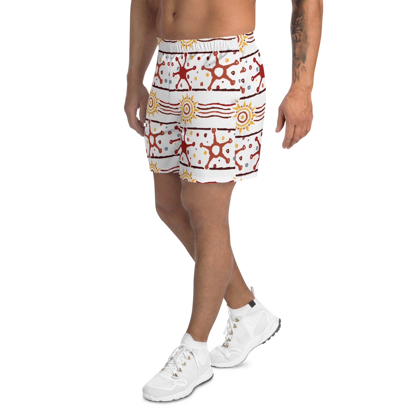 Brown Yellow  Men's Athletic Shorts