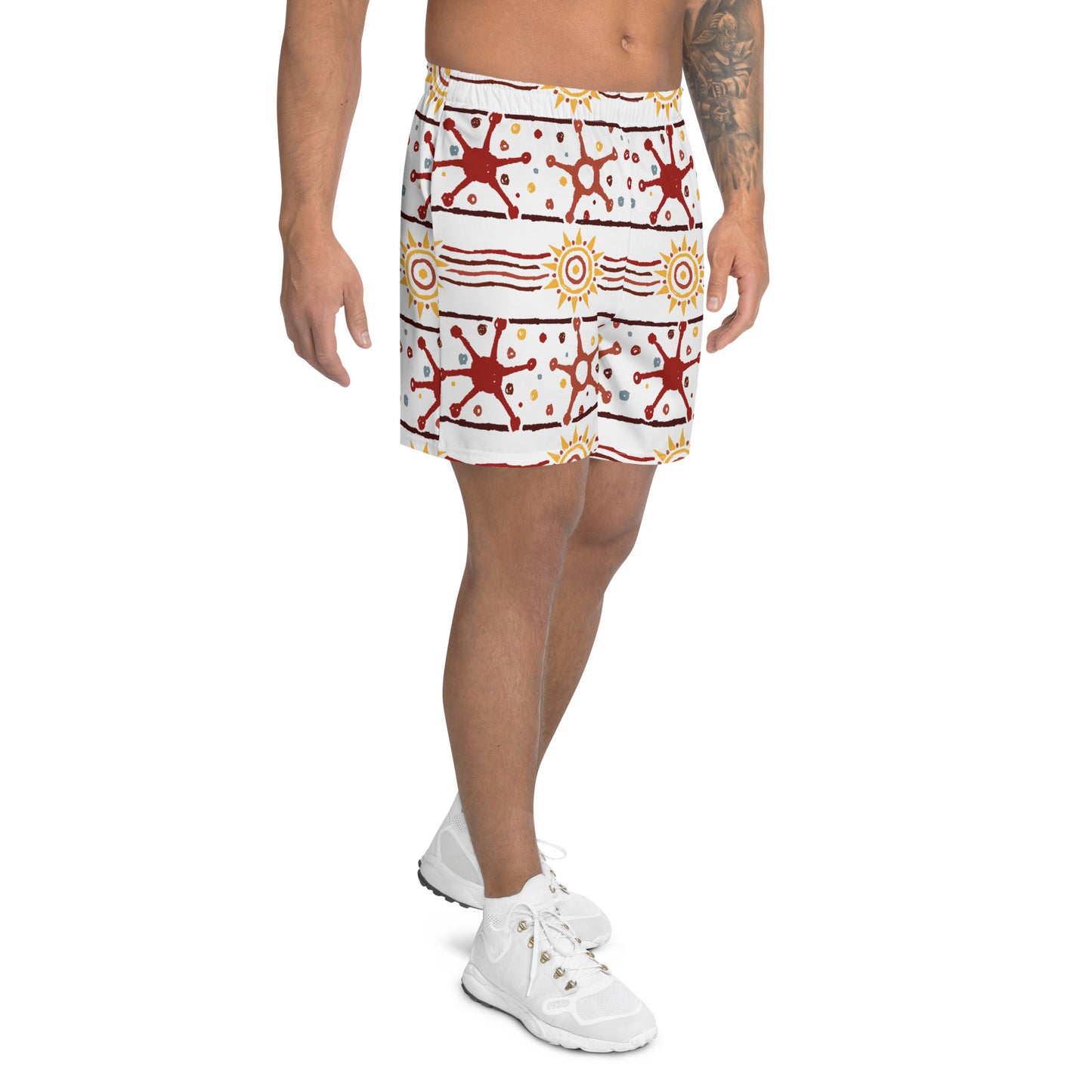 Brown Yellow  Men's Athletic Shorts