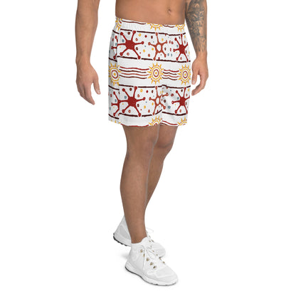 Brown Yellow  Men's Athletic Shorts