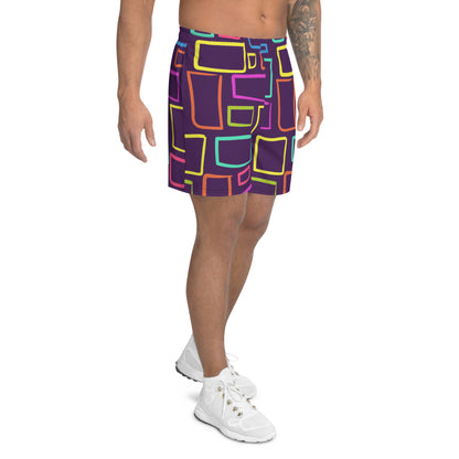 Multicoloured Box Print  Men's Athletic Shorts