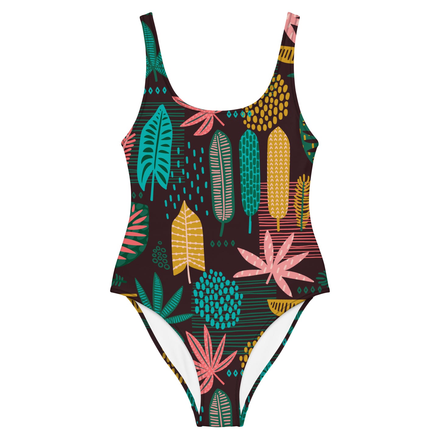 Maillot de bain une pièce à imprimé feuilles étoilées