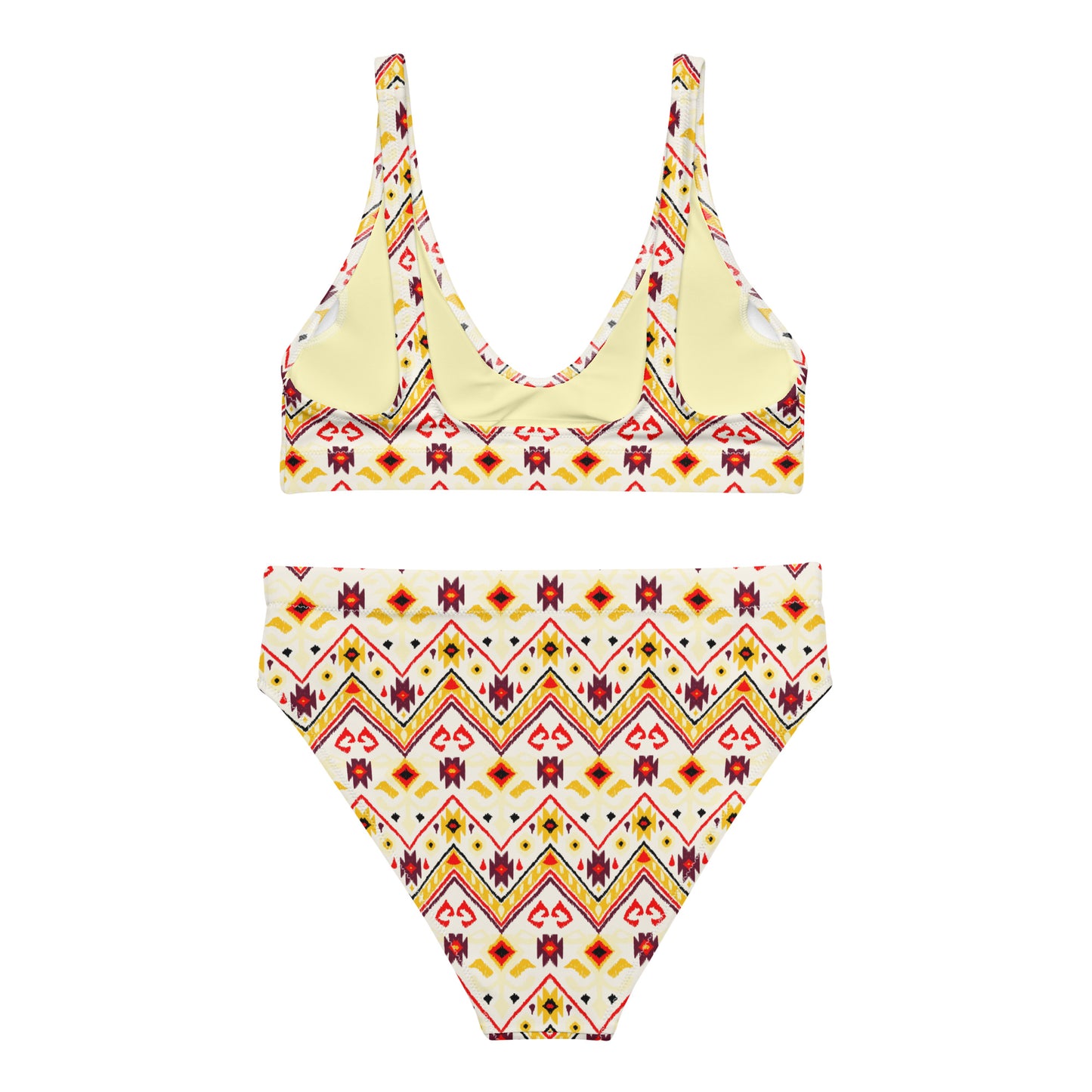 Yellow African Pattern Aztec Recycled  Bikini