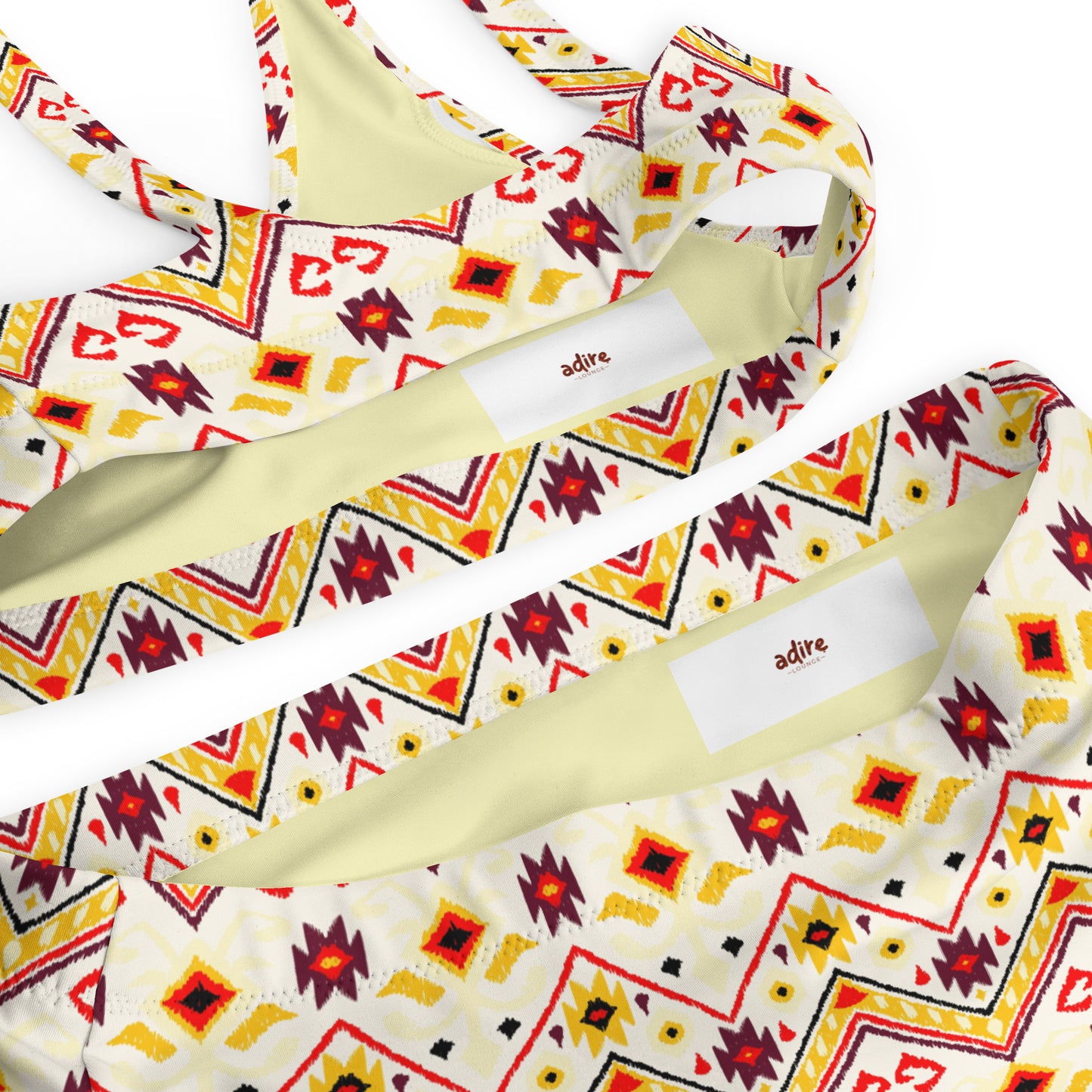 Yellow African Pattern Aztec Recycled  Bikini