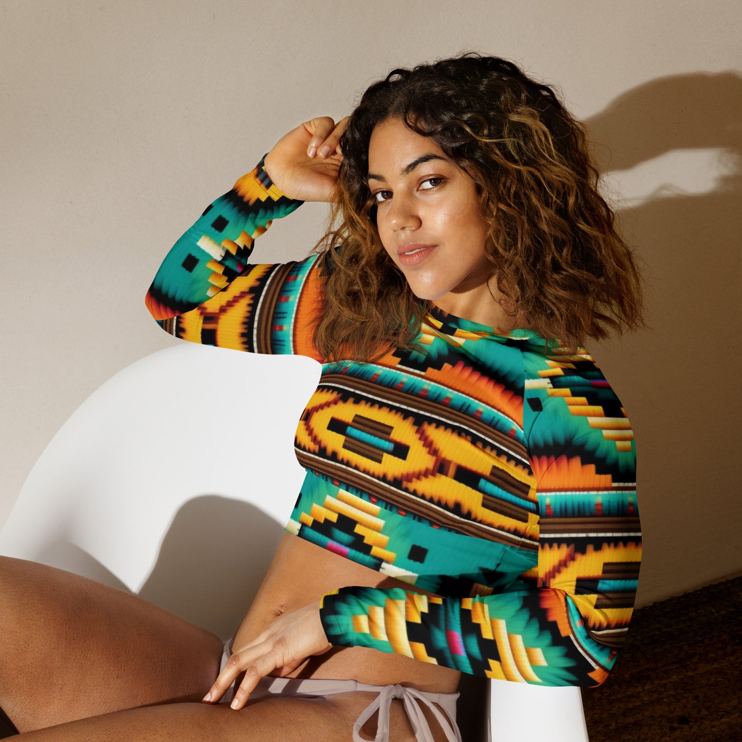 Abenaa Langarm-Crop-Top