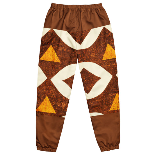 Brown and Cream Unisex  Printed Track Pants